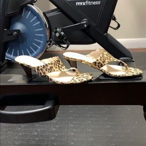 Woman’s dressy open toed sandals.
